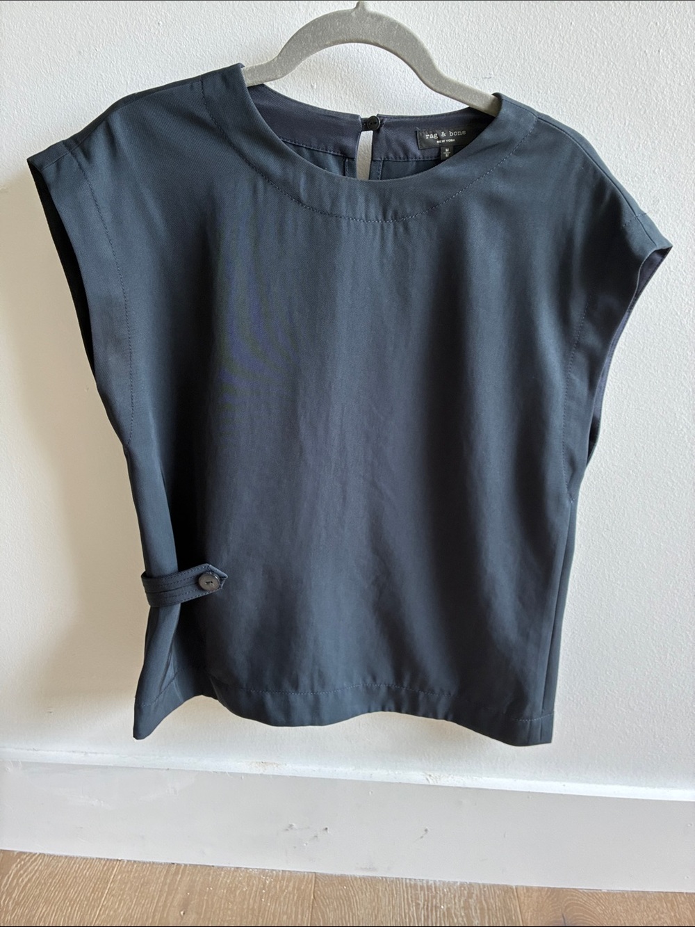 rag & bone charcoal cap-sleeve tank with side tab